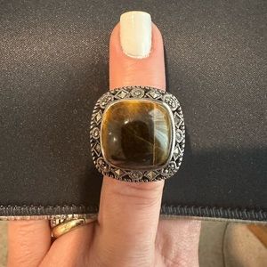 Mexican 925 silver and tiger eye stone / #7
